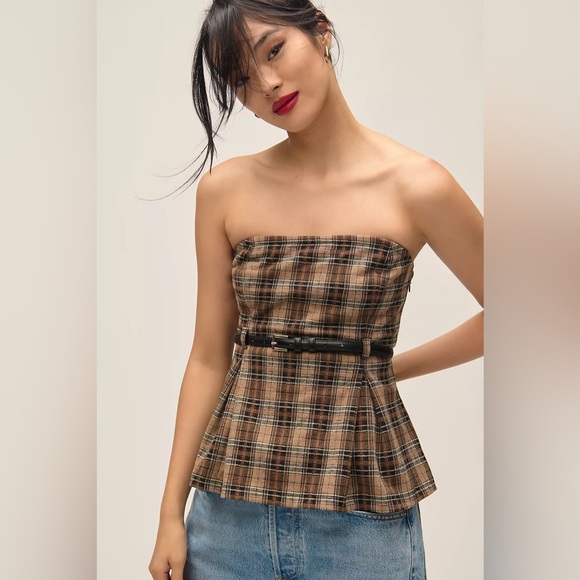 Anthropologie Plus Maeve Button-Front Tube Top - 2X - Picture 1 of 8